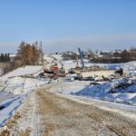 29.11.2023_Budowa obwodnicy Opatowa w ciągu S74 i DK9_DK9 km 2+400. Widok w kier. północnym (obiekt MS-2)