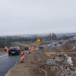 02_2024.12.10_DK9 km 1+050 widok od str. północnej na WO I rondo włączenie do ul. Kościuszki po uruchomieniu objazdu