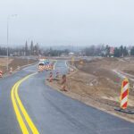 03_2024.12.10_DK9 km 1+050 widok od str. północnej na WO I rondo włączenie do ul. Kościuszki przed uruchomieniem objazdu