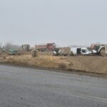 3.25.02.2025 DK9 km 3+250 widok od strony południowo wschodniej na rondo Legionów roboty teletechniczne